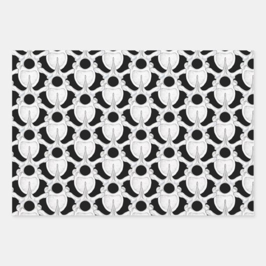 Os crâne et colonne vertébrale sur feuilles de pap (Devant 3)