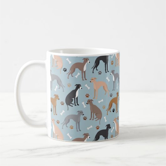 Os de chien gris italien et pattes de café Mug (Gauche)