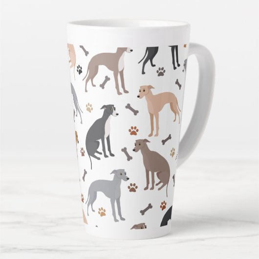Os de chien gris italien et pattes de latte de Mug (Angle droit)
