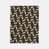 Os de chien sur couverture motif brune pour chien (Devant)