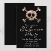 Os de crâne déprimés HALLOWEEN Invitations (Devant / Derrière)