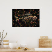 Os de poisson avec fleurs - impression mini 5x7in (Cuisine)