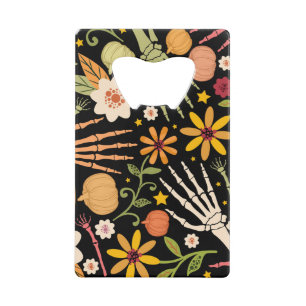 Os d'Halloween, motif floral sans couture.