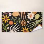 Os d'Halloween, motif floral sans couture. (Serviette de bain)