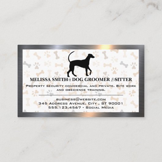 Os et pattes de chien | Carte de visite de code QR (Dos)