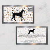 Os et pattes de chien | Carte de visite de code QR (Devant / Derrière)