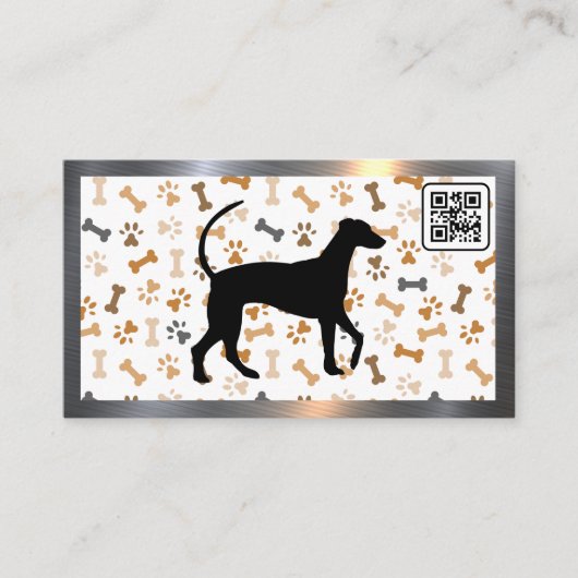 Os et pattes de chien | Carte de visite de code QR (Devant)