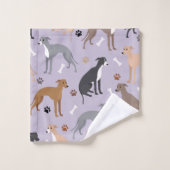 Os et pattes de chien gris italien (Gant de toilette)