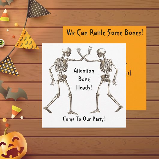 Os Heads Skeleton Halloween Invitation