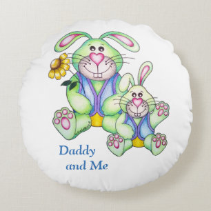 OS mignon "Papa et moi" Bunny Coussin rond