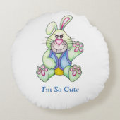 OS mignon "Papa et moi" Bunny Coussin rond (Dos)