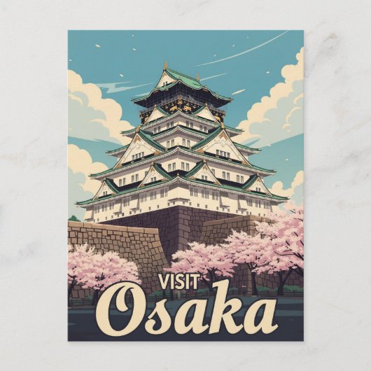 Osaka Castle Japan Reizen Briefkaart (Voorkant)