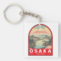 Osaka Japan Mount Fuji Travel Art Embleem