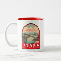 Osaka Japan Mount Fuji Travel Art Embleem
