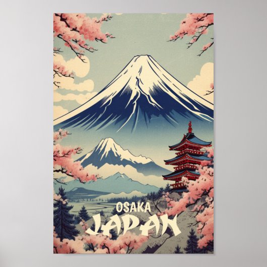 Osaka Japan Vintage Beroemde Reisplaats Poster (Voorkant)