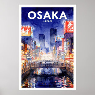 Osaka Japan Vintage Reizen Poster