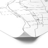 Osaka, Japan (zwart op wit) Poster (Hoek)