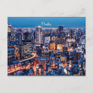 Osaka Japanse foto van cityscape Briefkaart