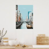 Osaka, Japanse reisbaan Poster (Keuken)