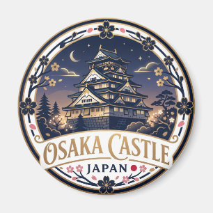 Osaka Kasteel 's Nachts Japan Magneet