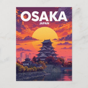 Osaka Kasteel Zonsondergang Dromen Briefkaart