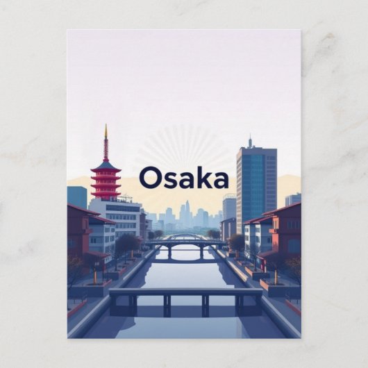 Osaka stad Japan vakantie groet Briefkaart (Voorkant)