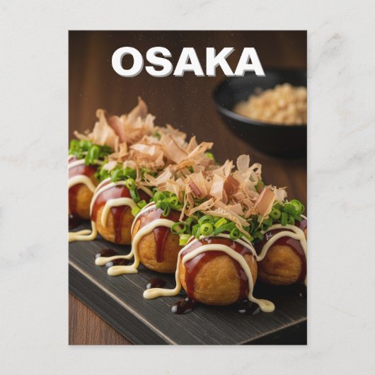 Osaka Takoyaki Japans eten Briefkaart (Voorkant)
