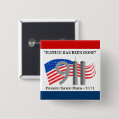 Osama Bin Laden Dead - Rechtvaardigheid Vierkante Button 5,1 Cm (Voorkant /achterkant)