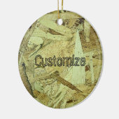 OSB Chip Board Multiplex Gepersonaliseerd Keramisch Ornament (Links)
