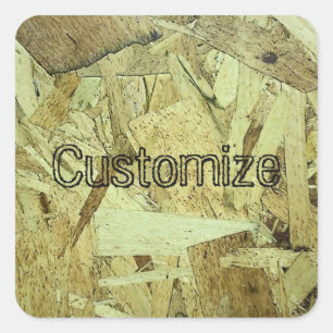 OSB Chip Board Multiplex met Gepersonaliseerd teks Vierkante Sticker