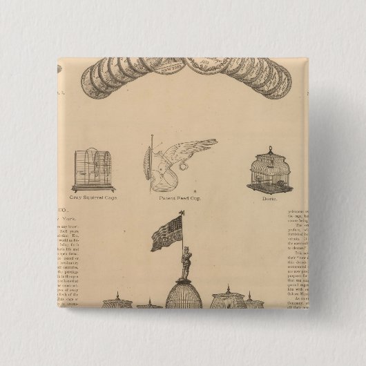 Osborn Manufacturing Company Vierkante Button 5,1 Cm (Voorkant)