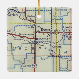 Osborne Kansas  kaart Keramisch Ornament