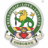 Osborne (Tipperary) Irish Family Crest Sticker (Voorkant)