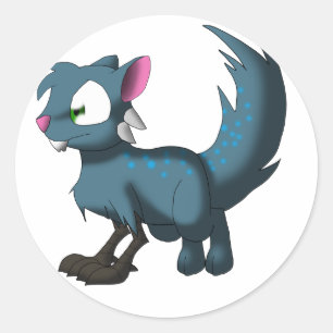 Oscar Chinchilla Kat Vogeldraak Hybride Ronde Sticker