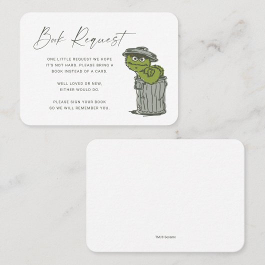 Oscar de Grouch Book Request Insert Plaatskaartje (Voorkant / Achterkant)