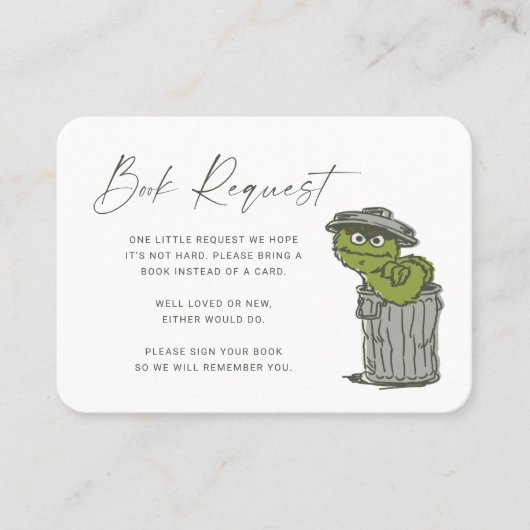 Oscar de Grouch Book Request Insert Plaatskaartje (Voorkant)