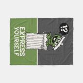 Oscar de Grouch Express jezelf Fleece Deken (Voorkant (Horizontaal))