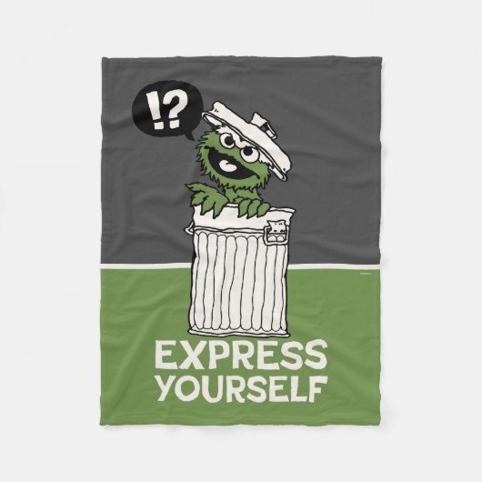 Oscar de Grouch Express jezelf Fleece Deken (Voorkant)