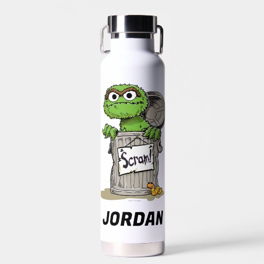 Oscar de Grouch Scram | Jouw namen toevoegen Waterfles (Voorkant)