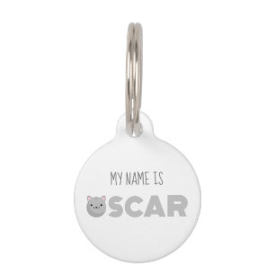 Oscar Gray of Ginger Cat Pet ID Tag Huisdierpenning