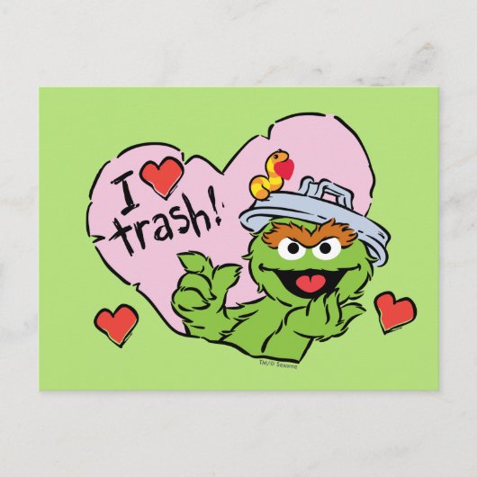 Oscar "I Love Trash"-Valentijn Briefkaart (Voorkant)