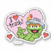 Oscar "I Love Trash"-Valentijn Sticker (Voorkant)