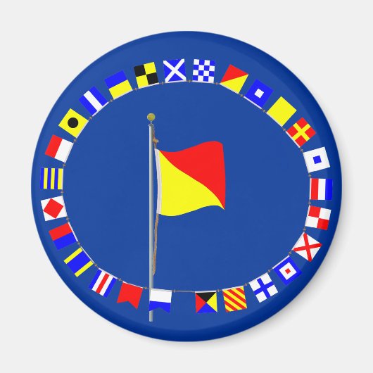 Oscar Man Overboard Nautical Signal Flag Magneet (Voorkant)