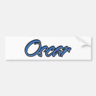 Oscar Nom bleu Autocollants