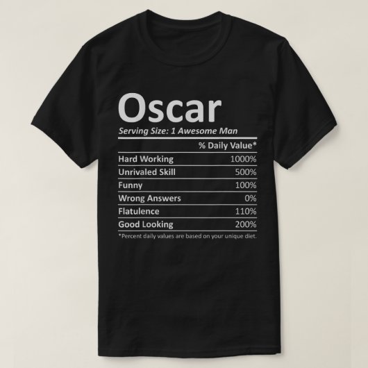 OSCAR Nutrition Funny Birthday Persoonlijke benami T-shirt (Design voorkant)
