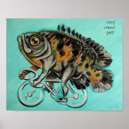 Oscar op een fiets poster (Voorkant)