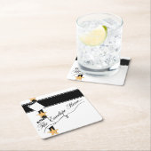 Oscar Party Square Paper Ca Vierkante Kartonnen Onderzetter (Insitu)