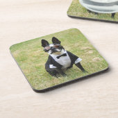 Oscar the Boston Terrier Tuxedo Onderzetters (Linkerzijde)