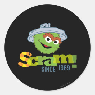 Oscar the Grouch 1969 Ronde Sticker