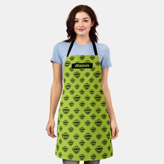 Oscar the Grouch Green Pattern Schort (Gedragen)